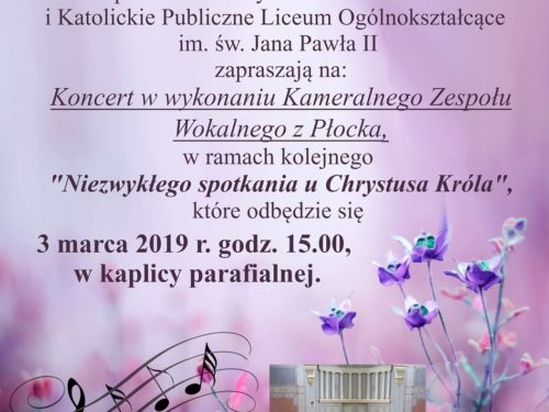 Koncert Kameralnego Zespołu Wokalnego z Płocka w ramach „Niezwykłego spotkania u Chrystusa Króla”