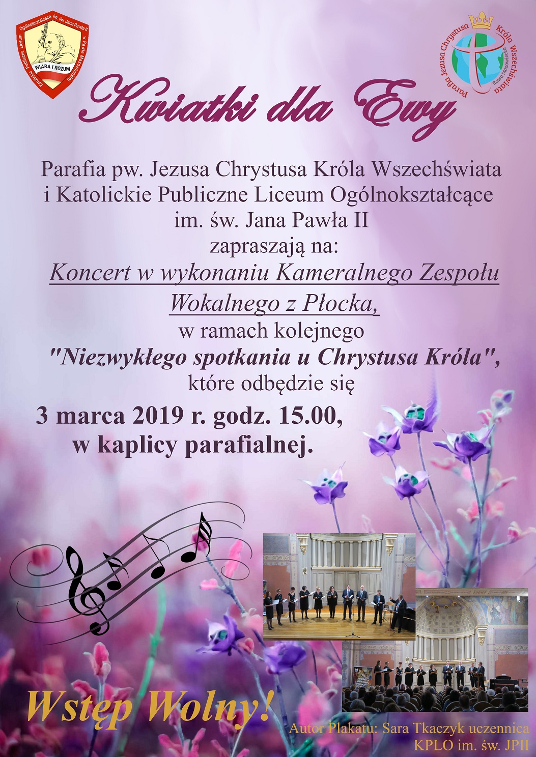Koncert w kaplicy parafialnej na Sójczym 3 marca 2019 r.