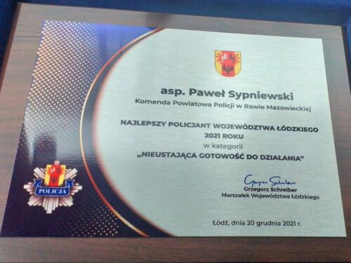 Paweł Sypniewski nagrodzony przez marszałka woj. łódzkiego