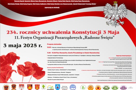 Rawa: 234. rocznica uchwalenia Konstytucji 3 Maja. 11. Festyn Organizacji Pozarządowych „Radosne Święto”