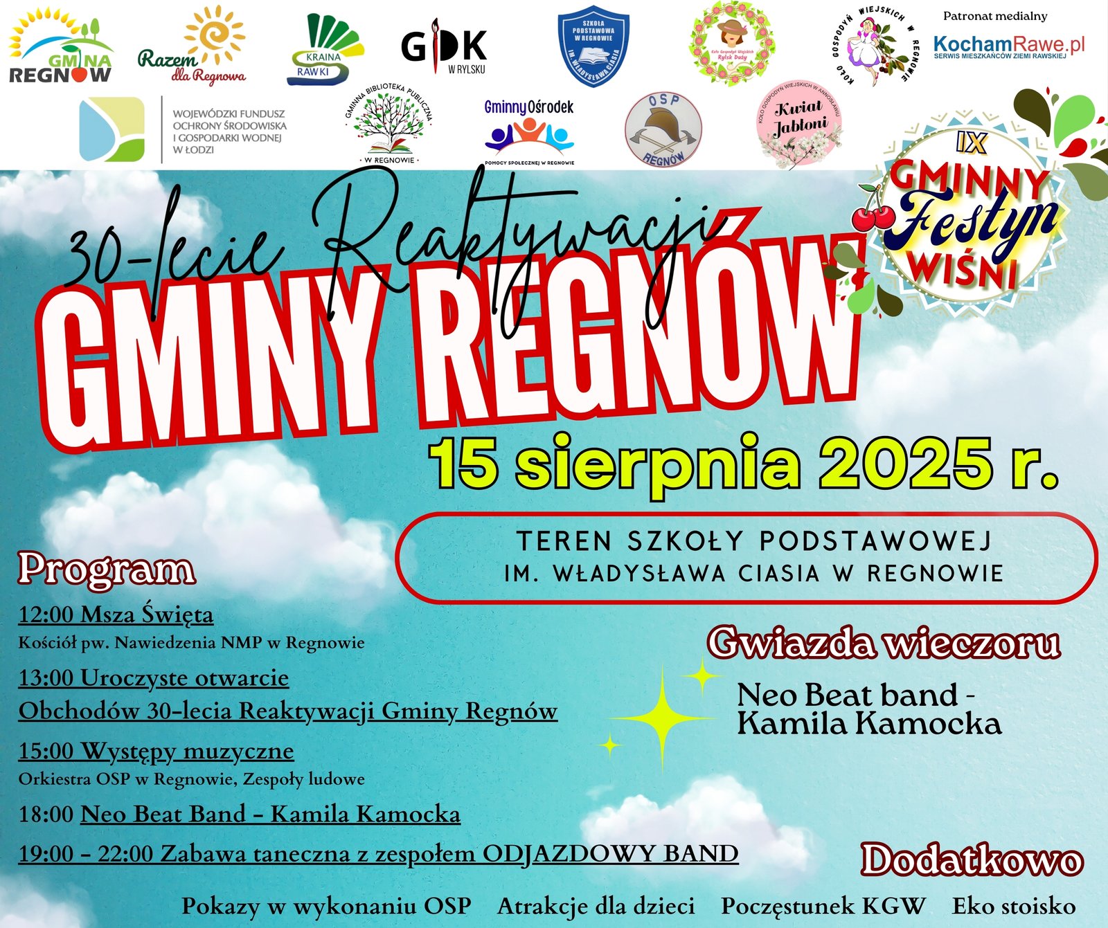 Regnow gminny festyn wisni 30 lecie gminy regnow program kocham rawe