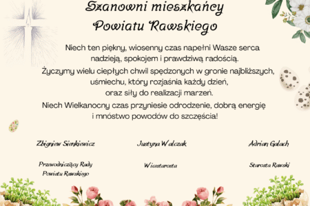 Życzenia Wielkanocne od władz Powiatu Rawskiego