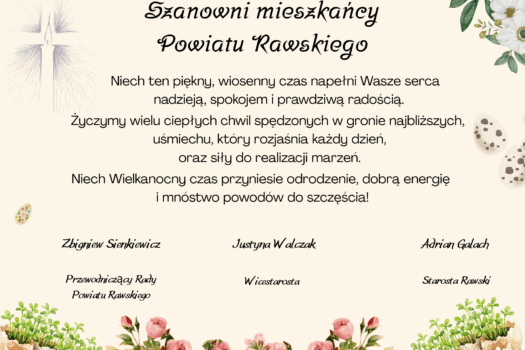 Życzenia Wielkanocne od władz Powiatu Rawskiego