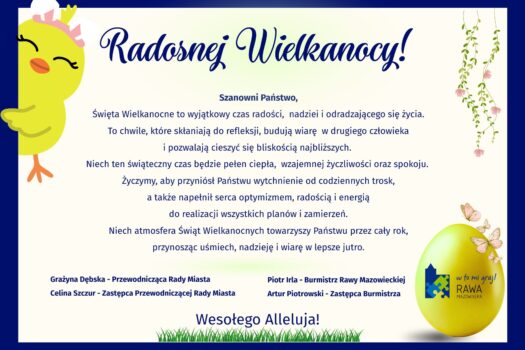 Życzenia Wielkanocne od władz Rawy Mazowieckiej