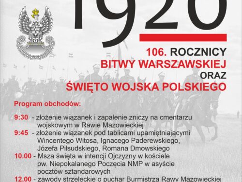 Rawa: Obchody 106. rocznicy Bitwy Warszawskiej z koncertem na Pl. Piłsudskiego