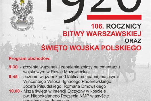 Rawa: Obchody 106. rocznicy Bitwy Warszawskiej z koncertem na Pl. Piłsudskiego