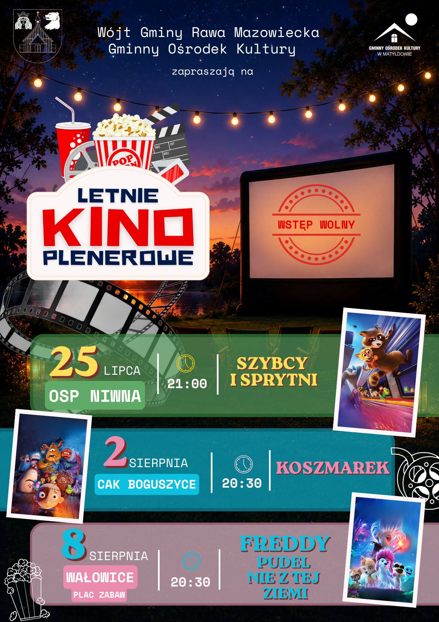 Kino Boguszyce lato gmina Rawa