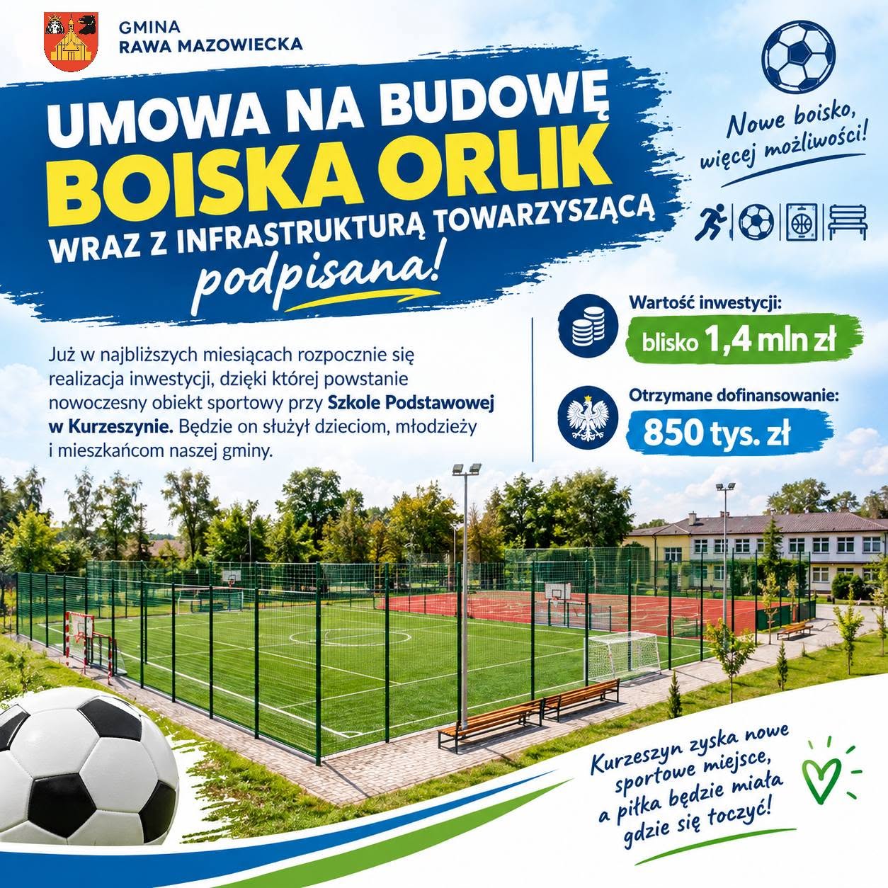boisko Kurzeszyn gmina Rawa Mazowiecka